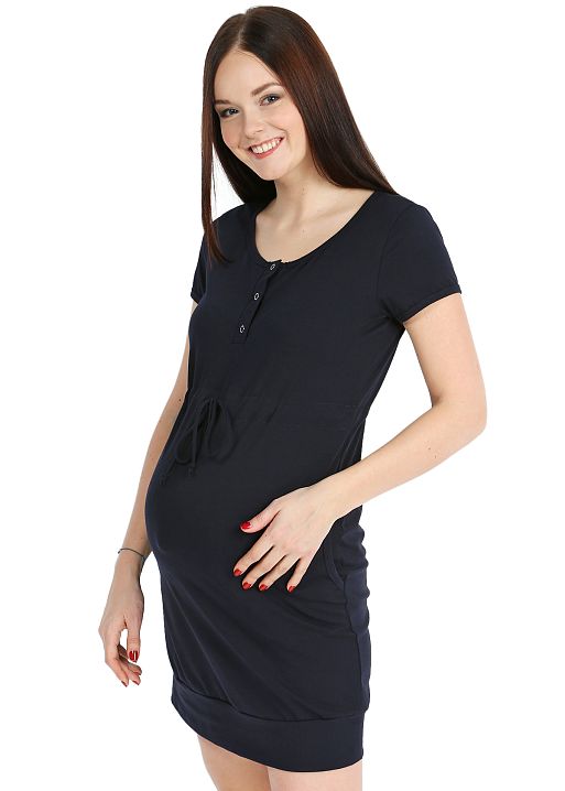 Платье М190 т.синее для беременных и кормящих I Love Mum 1
