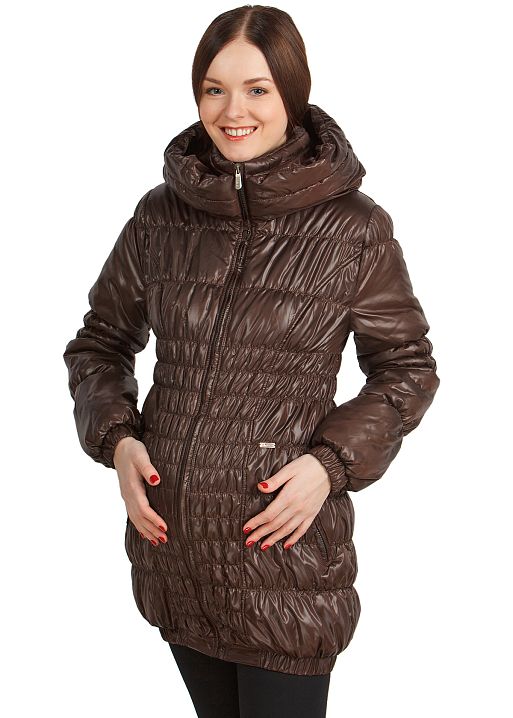 Куртка демис. 3в1 Сандра коричневая для беременных и слингоношения I Love Mum 1